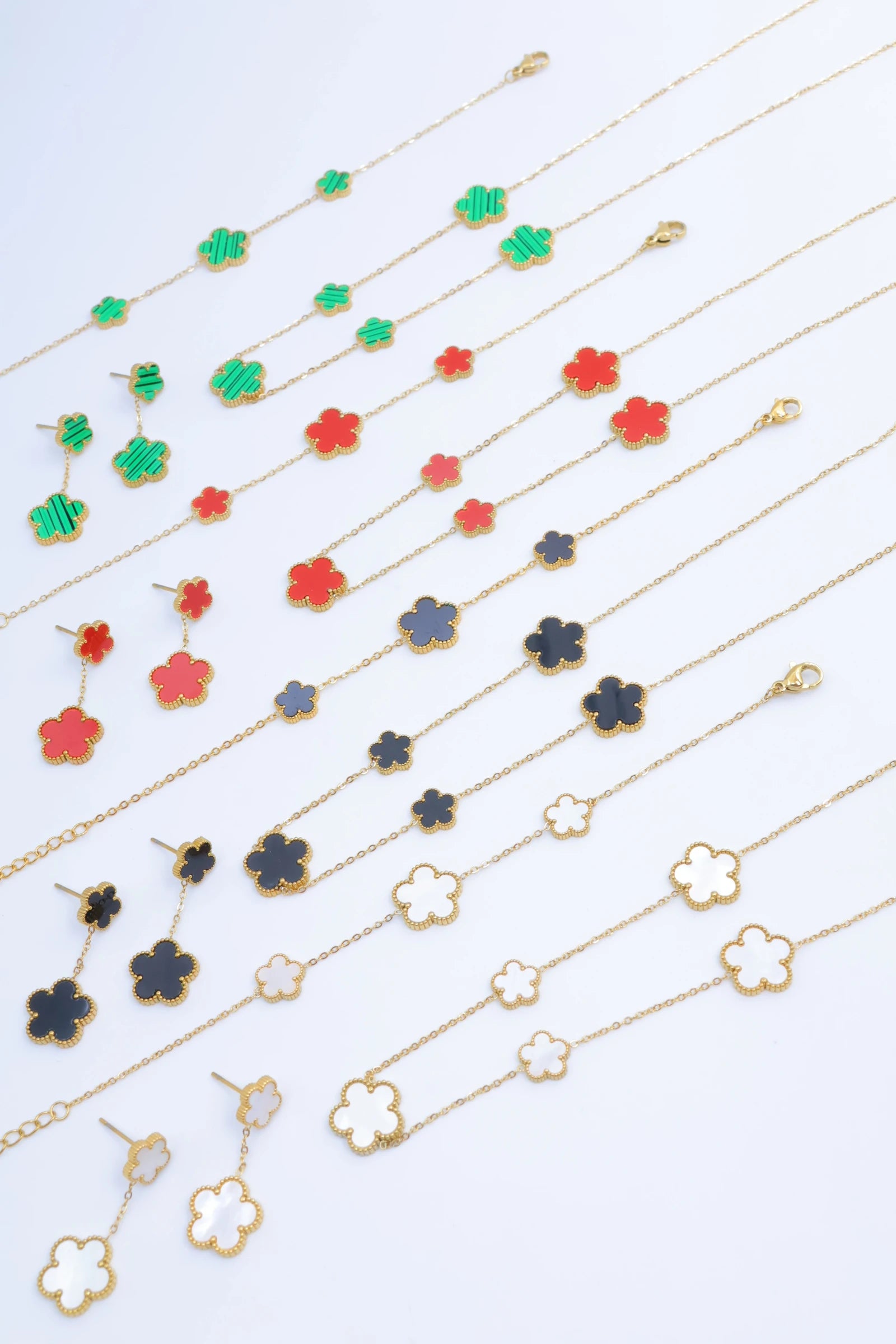 Parure de bijoux en acier inoxydable - ROUGE