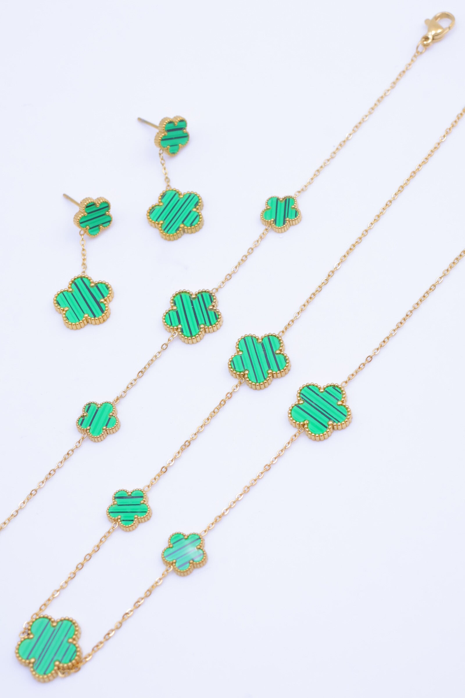 Parure de bijoux en acier inoxydable - VERT