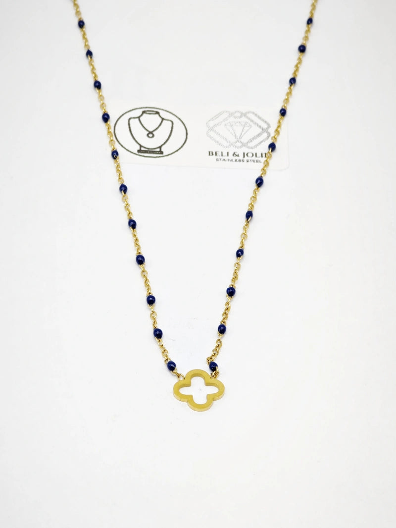 Collier en acier inoxydable - BLEU MARINE
