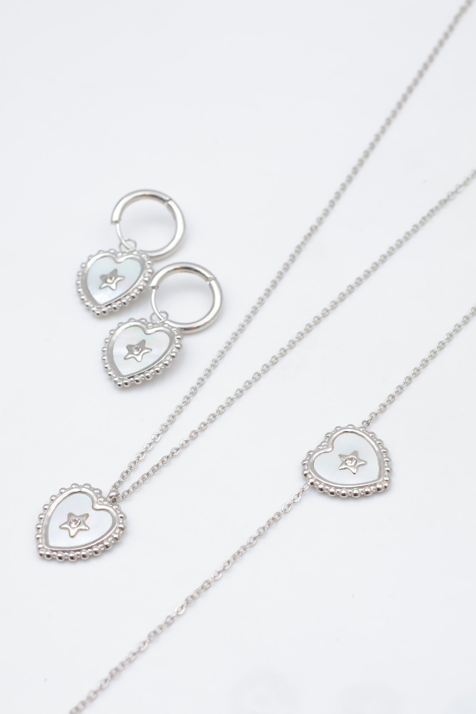 Parure de bijoux en acier inoxydable - ARGENT