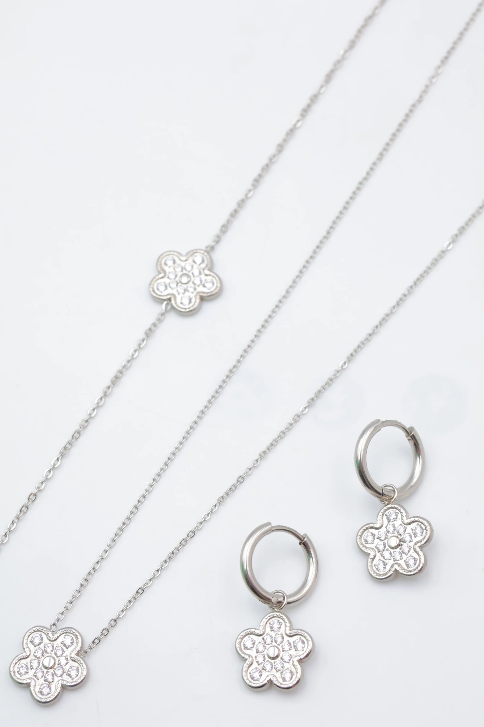 Parure de bijoux en acier inoxydable - ARGENT