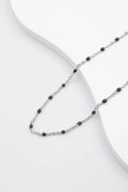 Collier avec maillons et pierres émaillées - NOIR