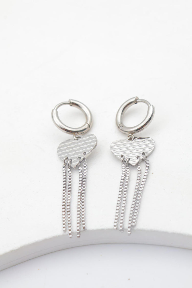 Boucles d'oreilles en acier inoxydable - ARGENT