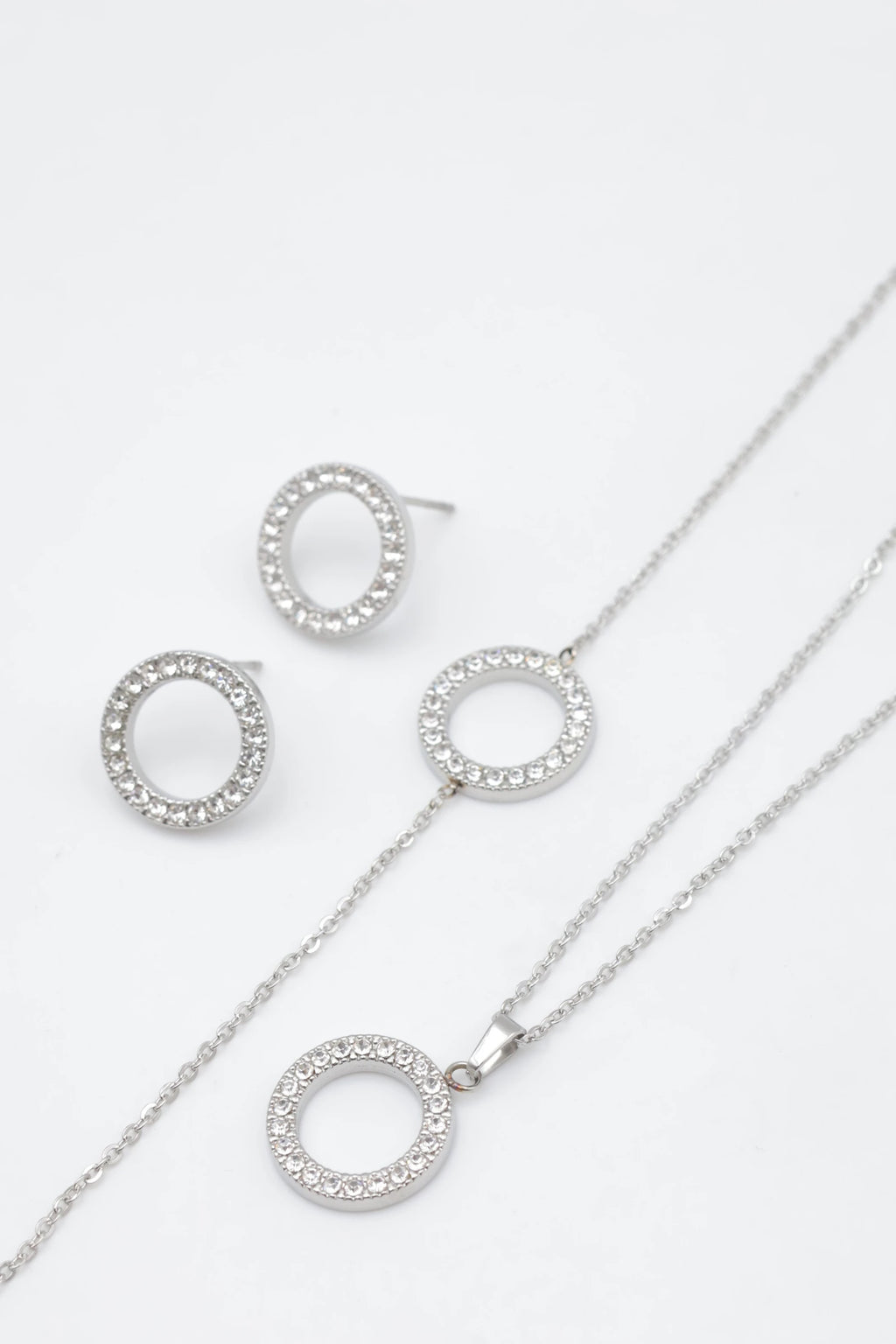 Parure de bijoux en acier inoxydable - ARGENT