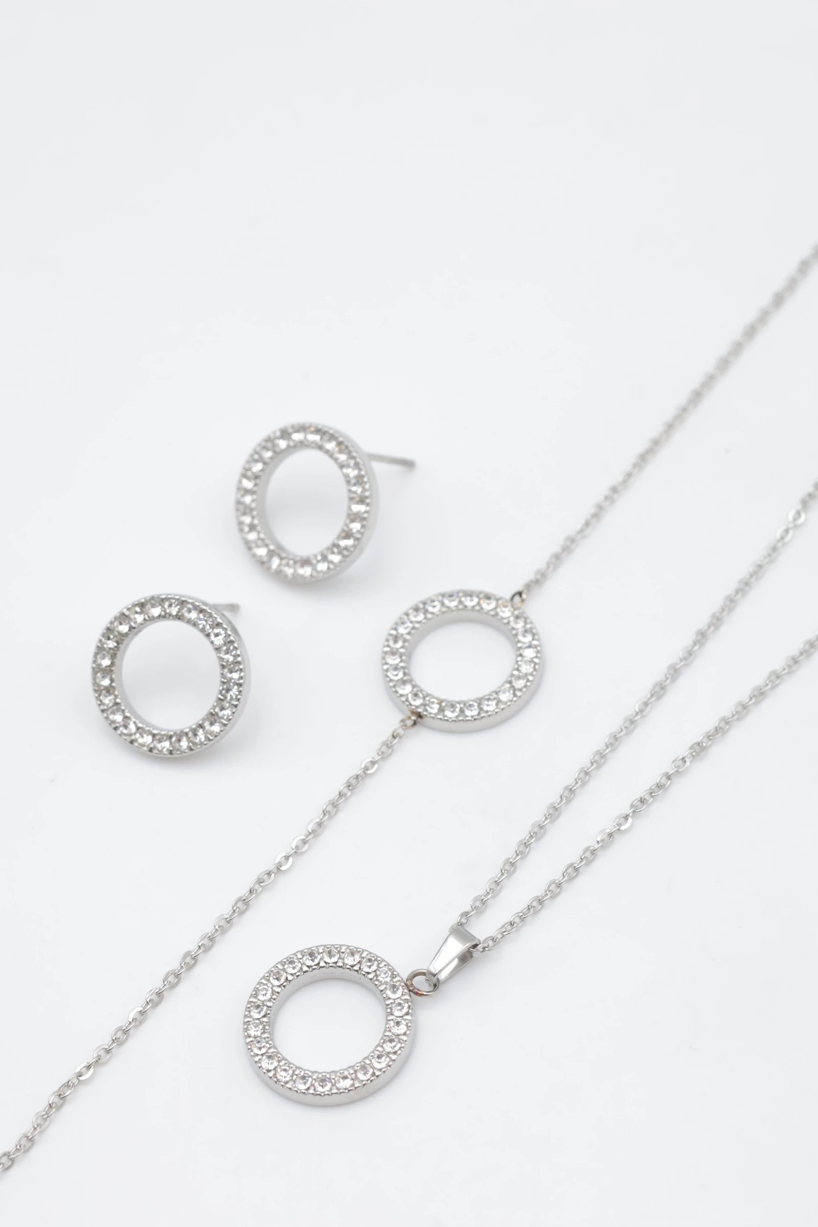 Parure de bijoux en acier inoxydable - ARGENT