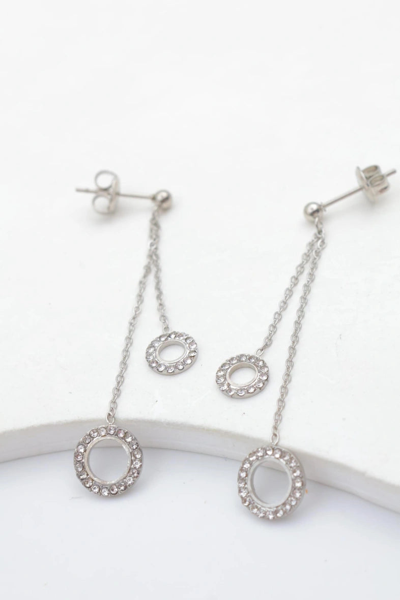 Boucles d'oreilles en acier inoxydable - ARGENT