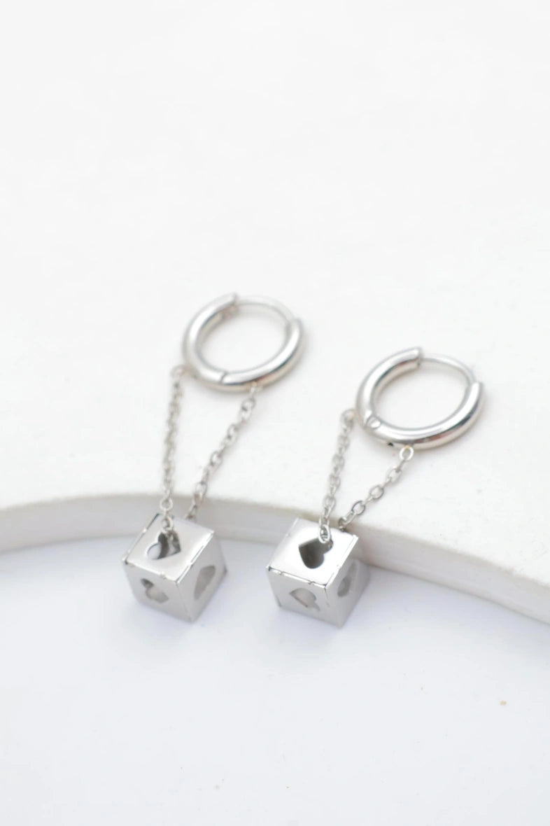 Boucles d'oreilles en acier inoxydable - ARGENT