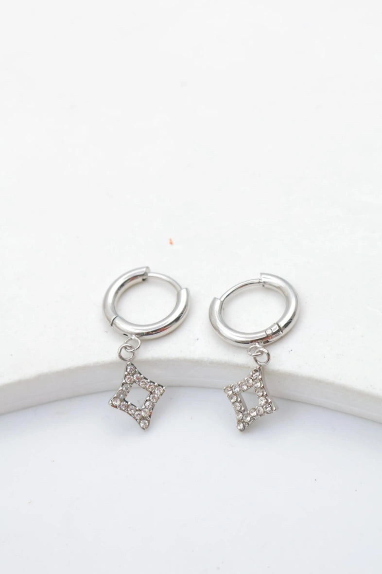 Boucles d'oreilles en acier inoxydable - ARGENT