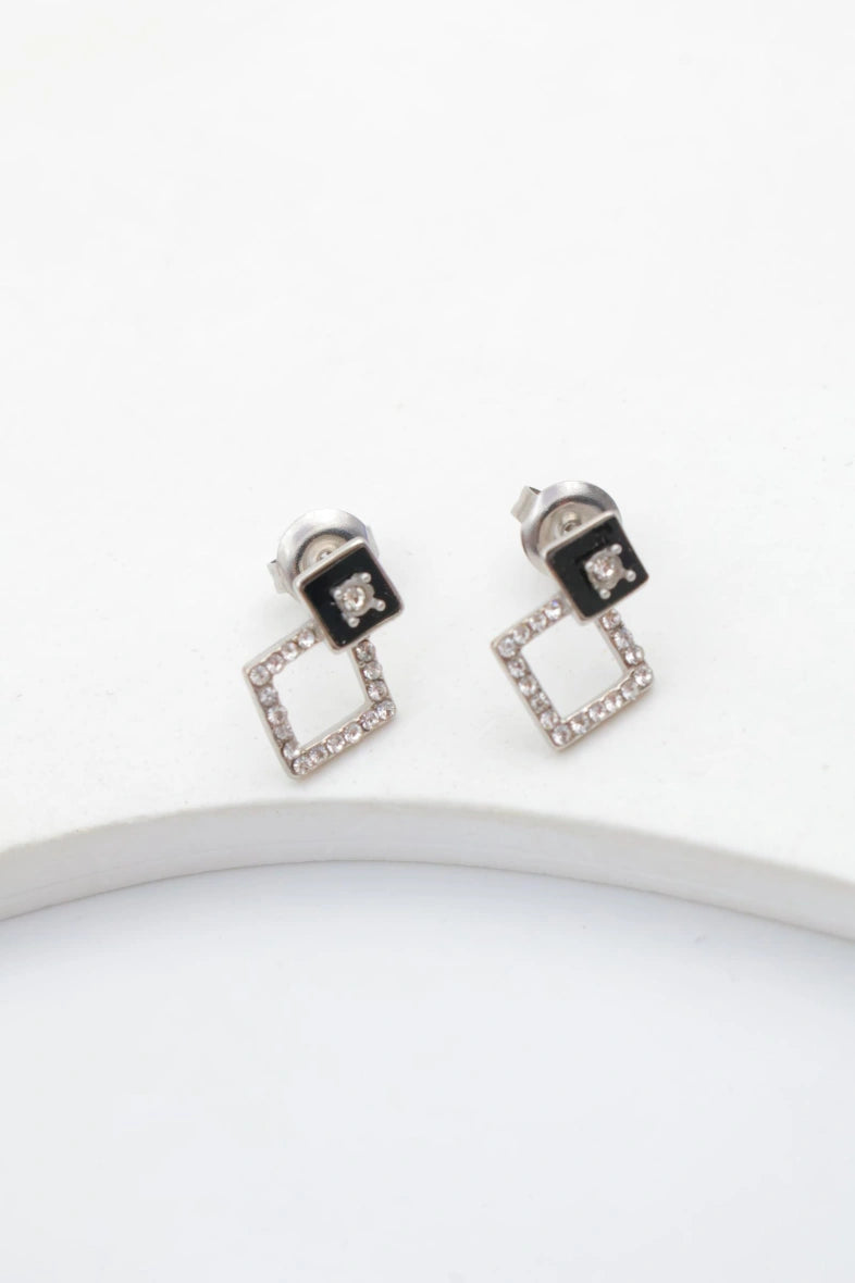 Boucles d'oreilles en acier inoxydable - ARGENT