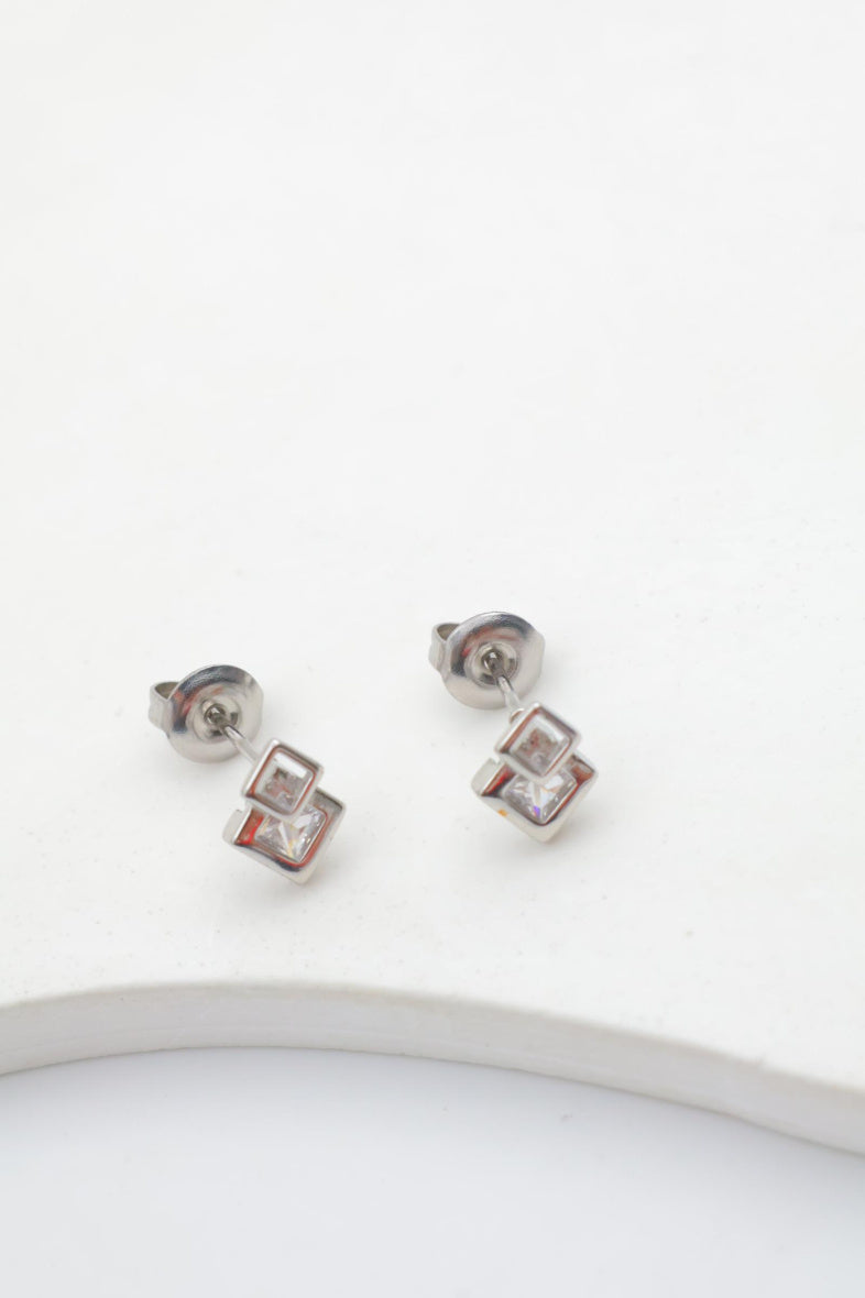 Boucles d'oreilles en acier inoxydable - ARGENT