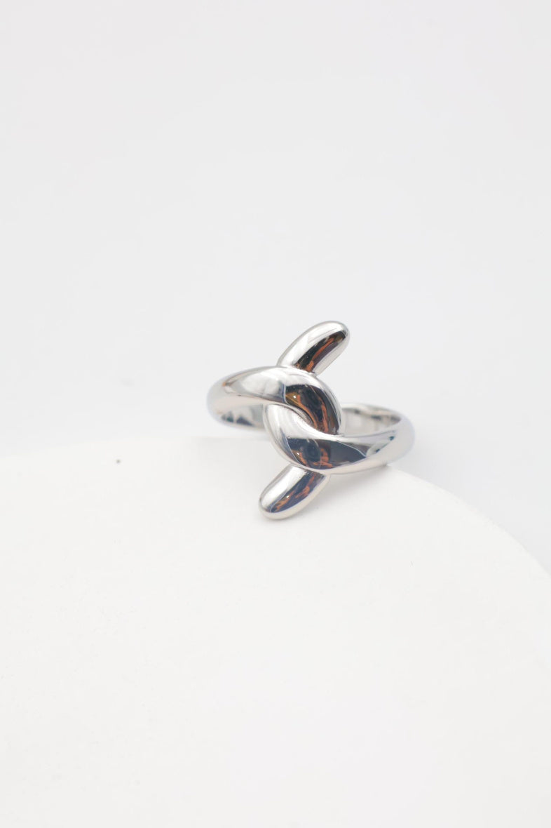 Bague en acier inoxydable ajustable - ARGENT