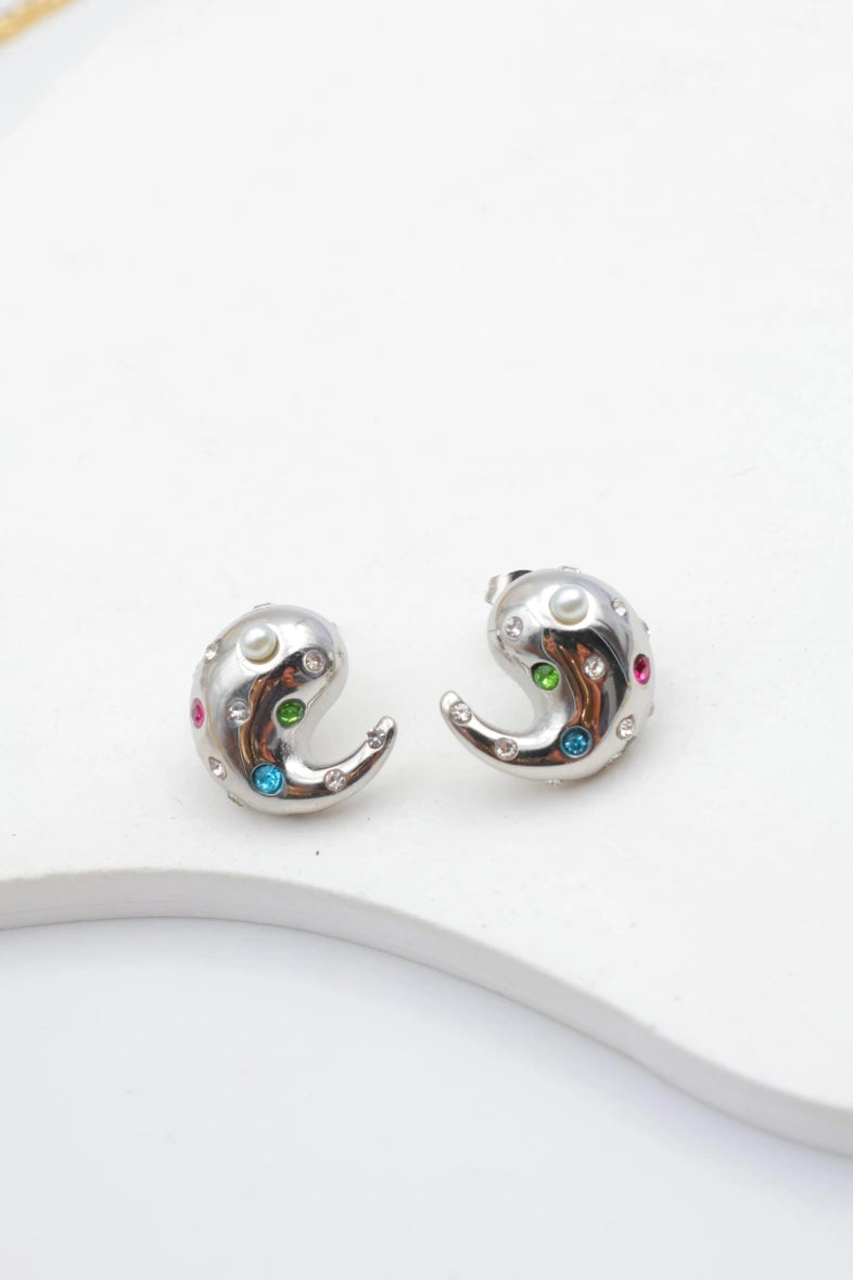 Boucles d'oreilles en acier inoxydable - ARGENT