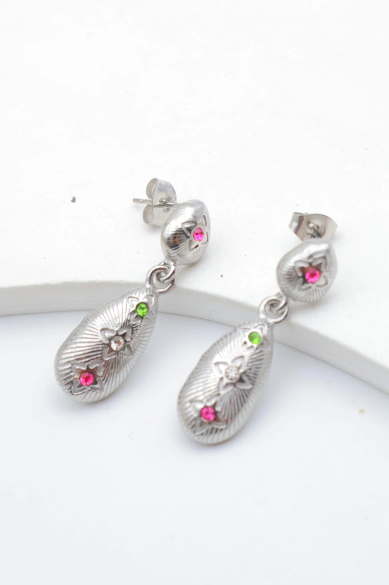 Boucles d'oreilles en acier inoxydable - ARGENT