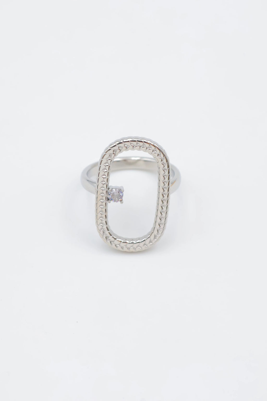 Bague en acier inoxydable ajustable - ARGENT