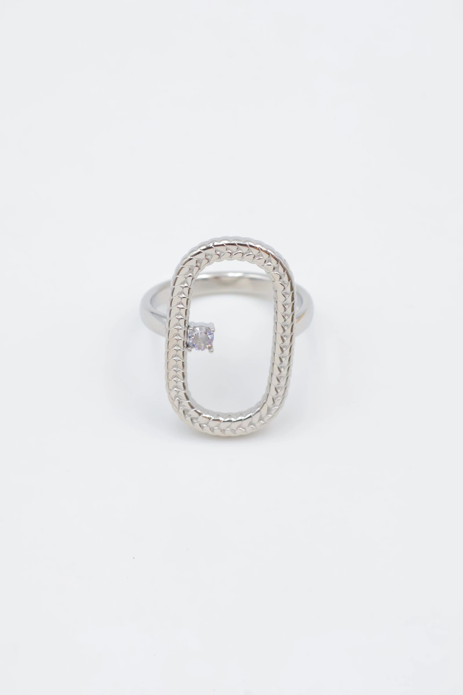 Bague en acier inoxydable ajustable - ARGENT