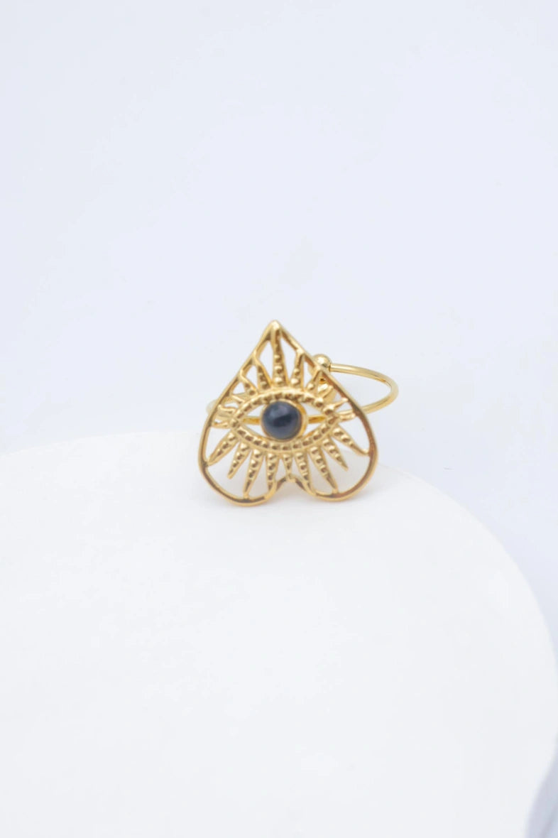 Bague en acier inoxydable ajustable - NOIR