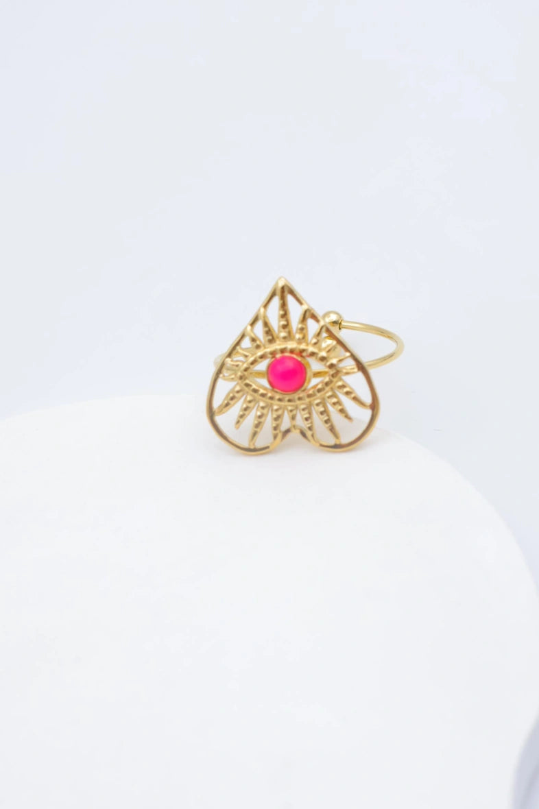 Bague en acier inoxydable ajustable - ROUGE