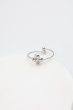 Bague en acier inoxydable ajustable - ARGENT