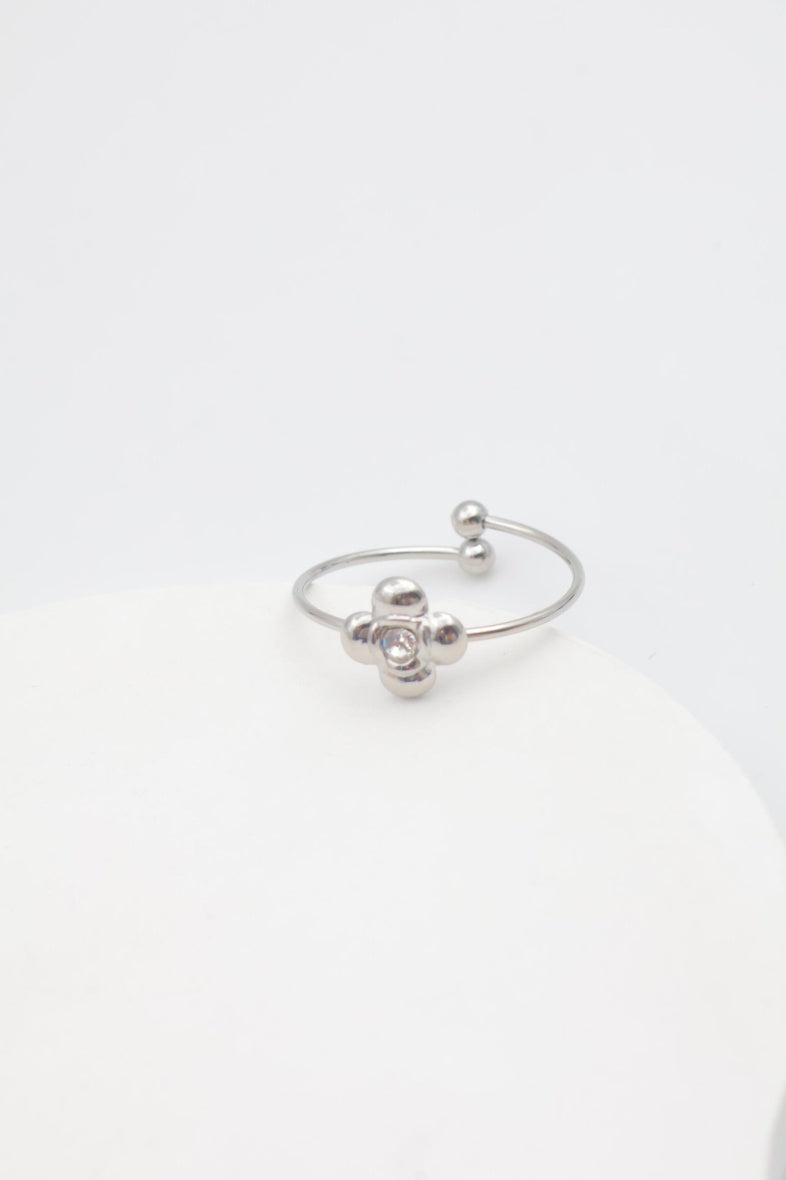 Bague en acier inoxydable ajustable - ARGENT