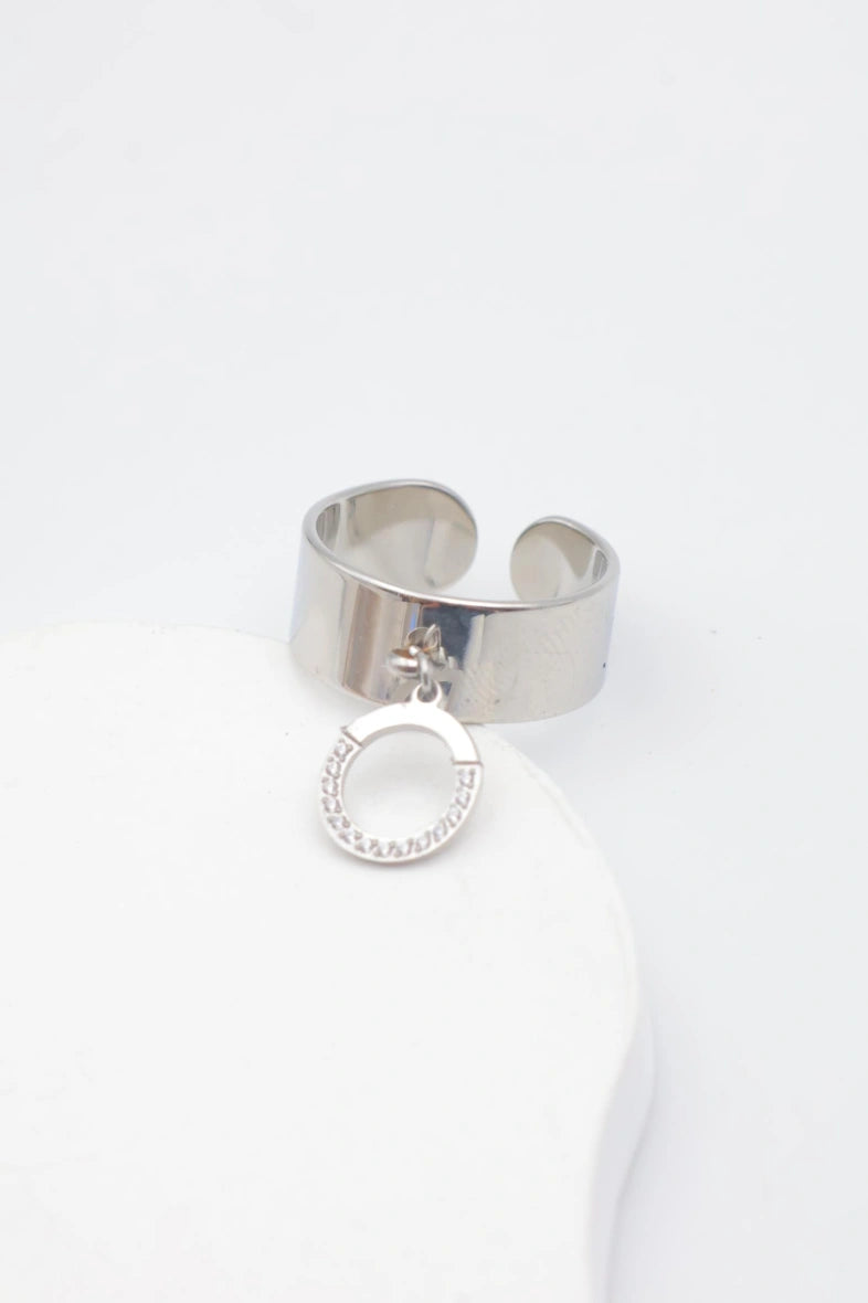 Bague en acier inoxydable ajustable - ARGENT
