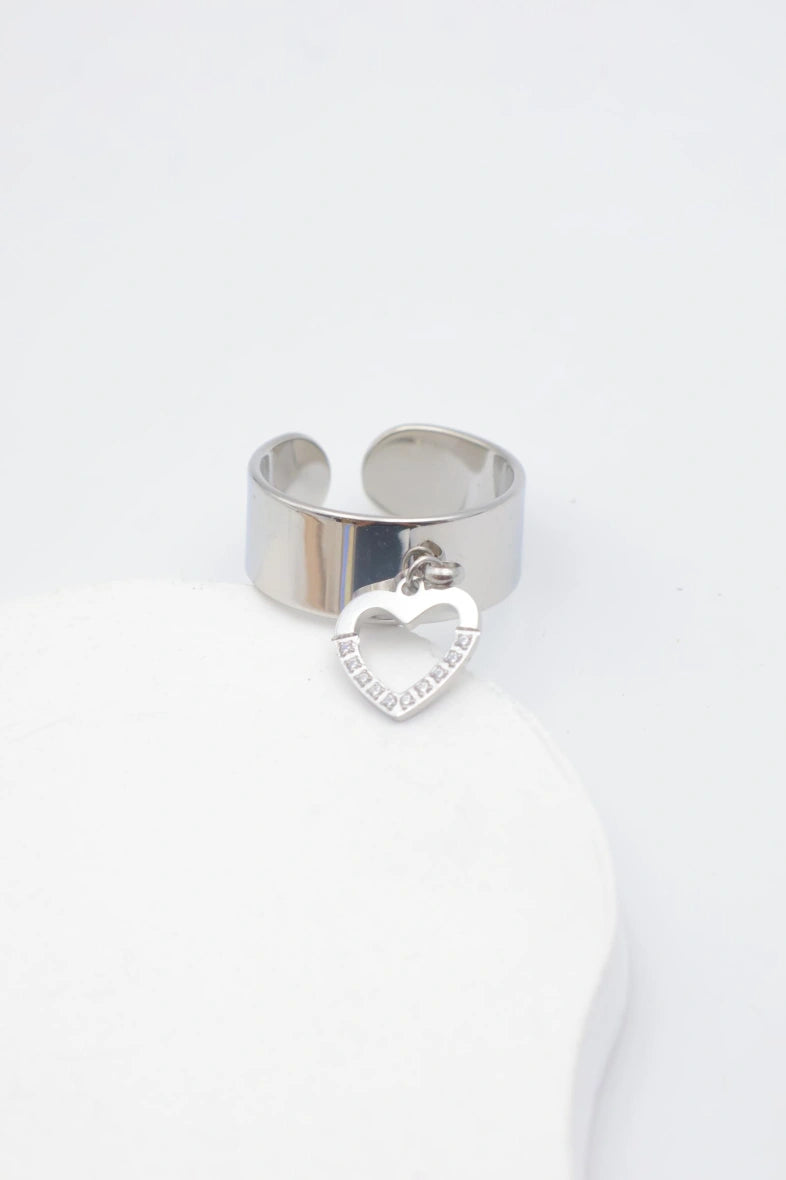 Bague en acier inoxydable ajustable - ARGENT