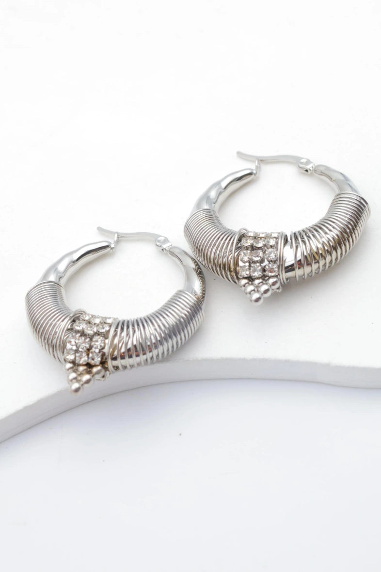 Boucles d'oreilles en acier inoxydable - ARGENT
