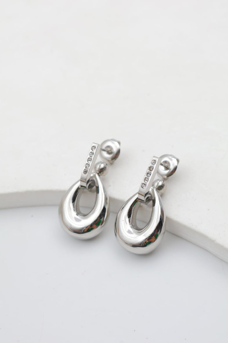 Boucles d'oreilles en acier inoxydable - ARGENT