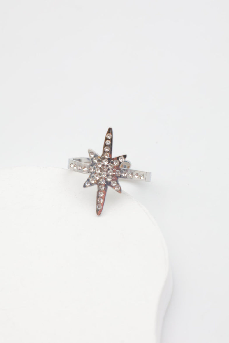 Bague en acier inoxydable ajustable - ARGENT