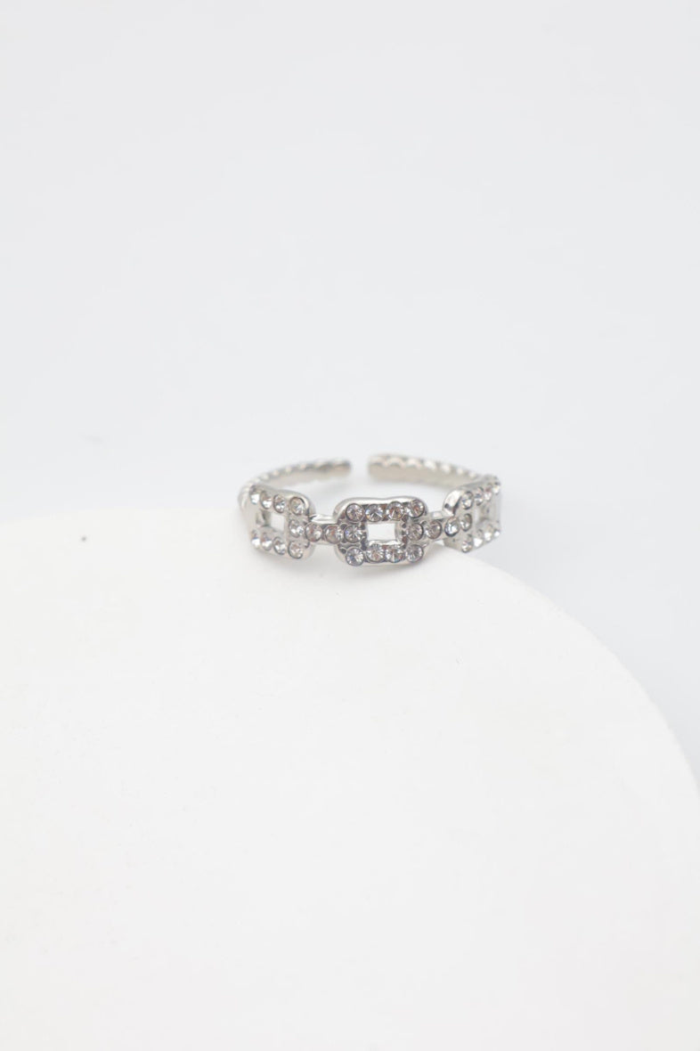 Bague en acier inoxydable ajustable - ARGENT
