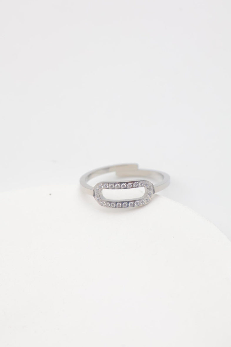 Bague en acier inoxydable ajustable - ARGENT