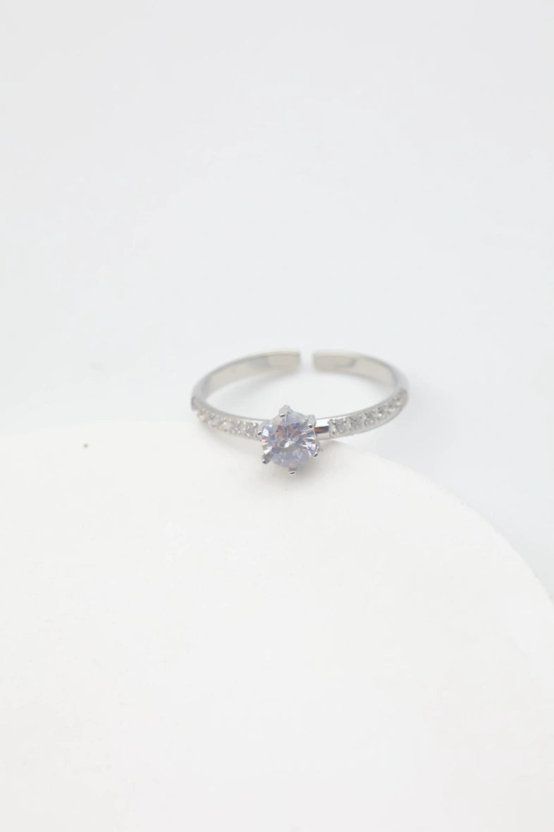 Bague en acier inoxydable ajustable - ARGENT