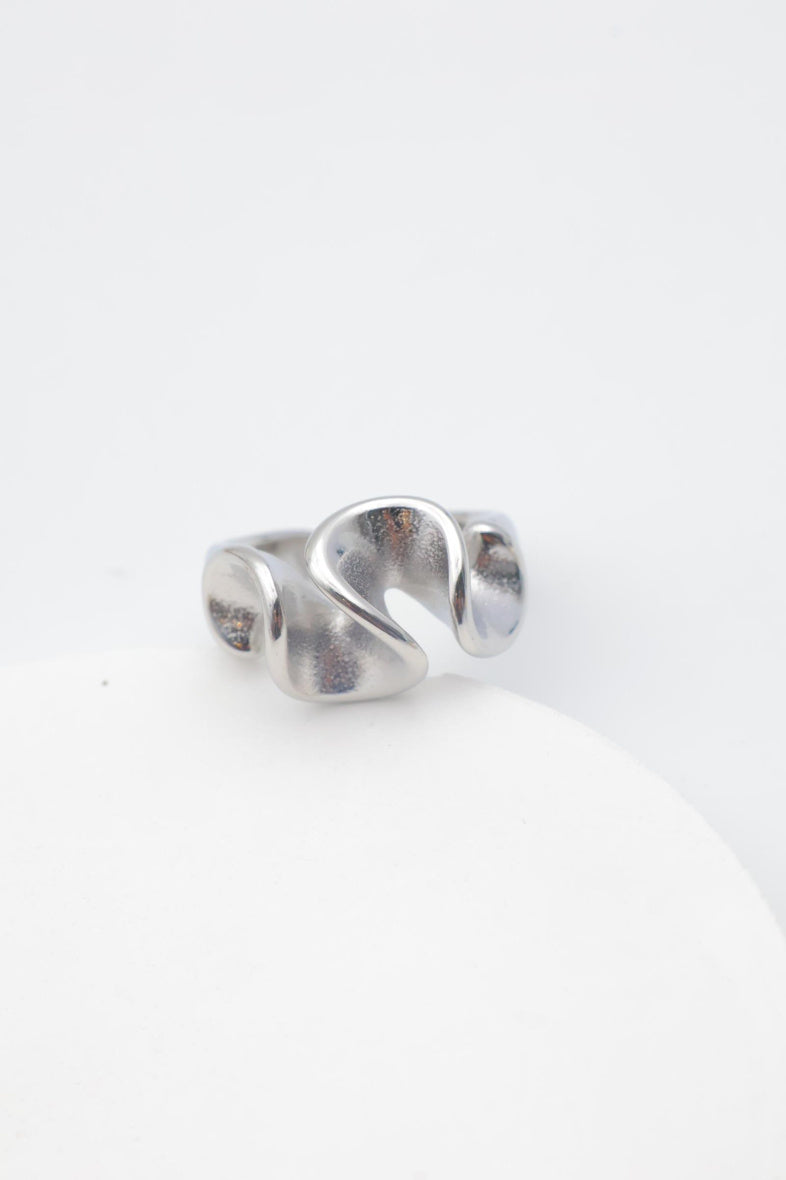 Bague en acier inoxydable ajustable - ARGENT