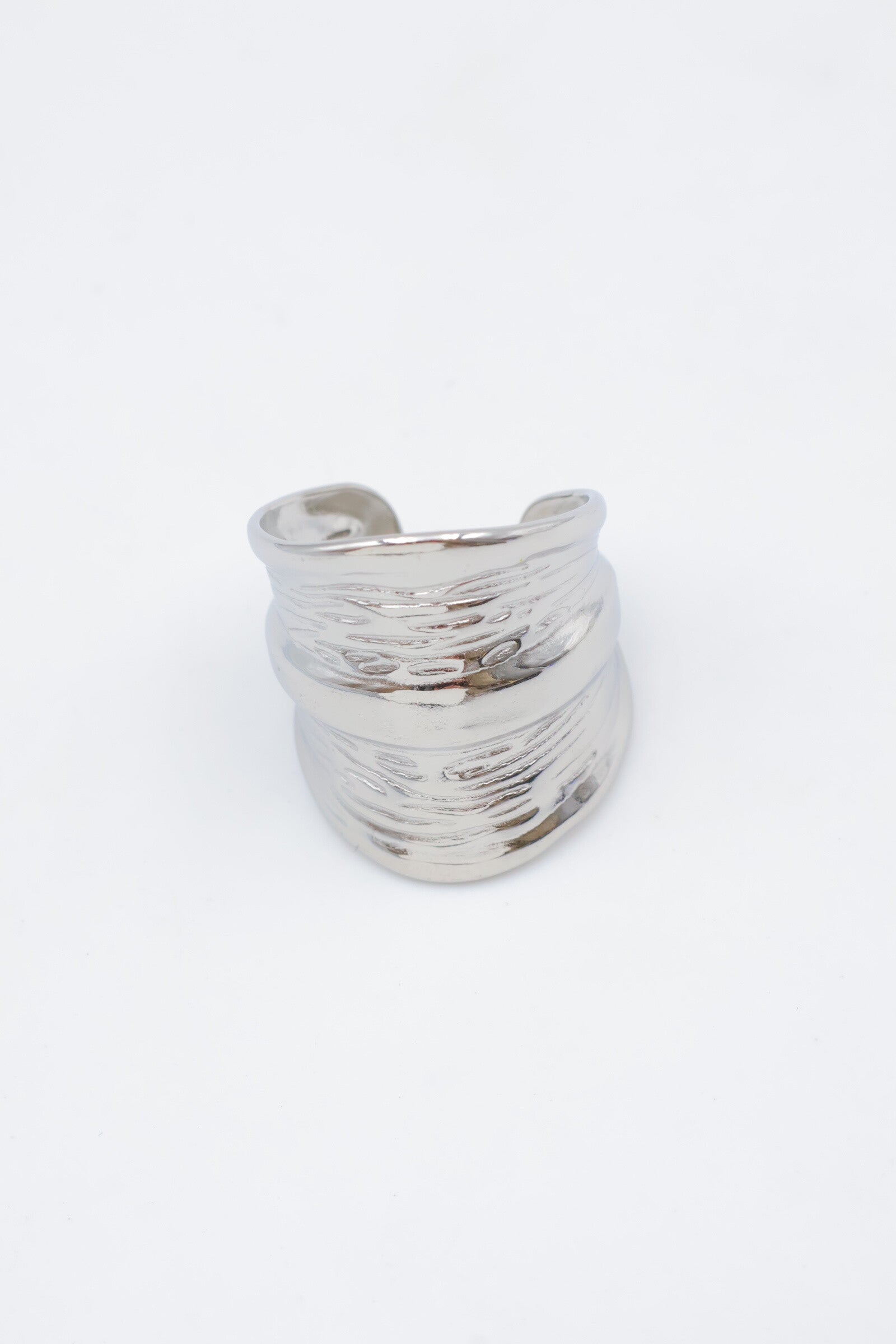 Bague en acier inoxydable ajustable - ARGENT