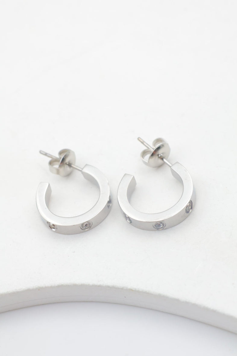 Boucles d'oreilles en acier inoxydable - ARGENT