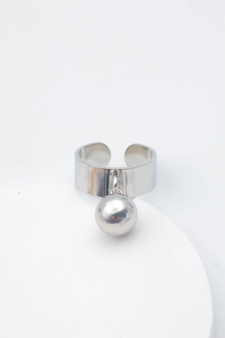 Bague en acier inoxydable ajustable - ARGENT