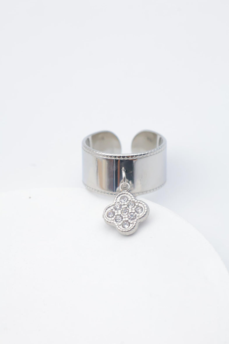 Bague en acier inoxydable ajustable - ARGENT