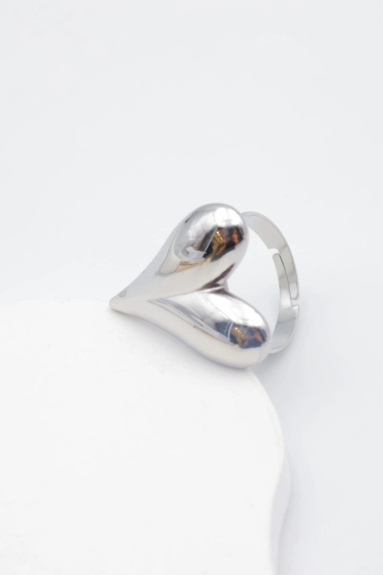 Bague en acier inoxydable ajustable - ARGENT