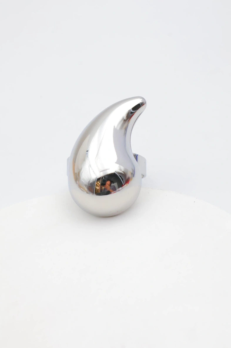 Bague en acier inoxydable ajustable - ARGENT