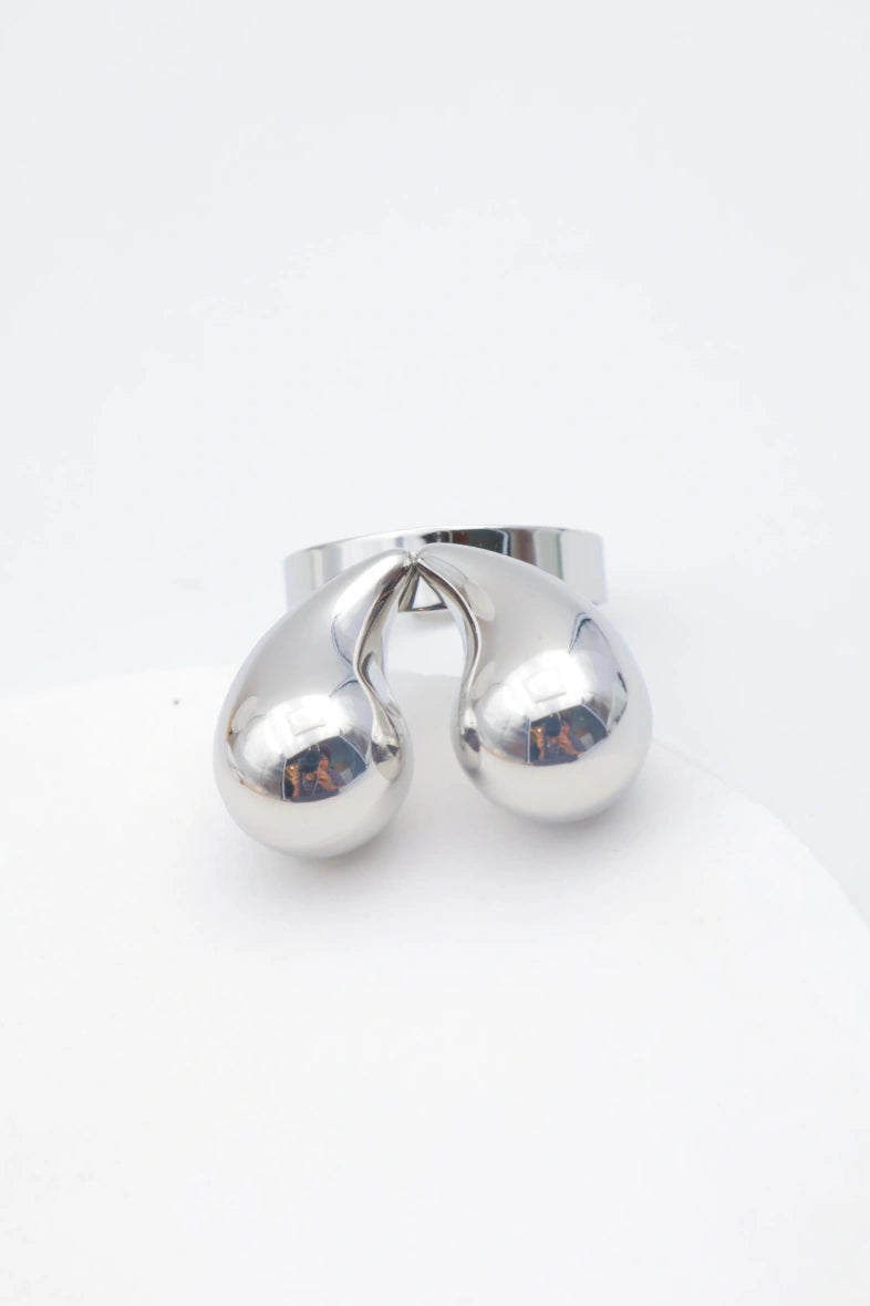 Bague en acier inoxydable ajustable - ARGENT