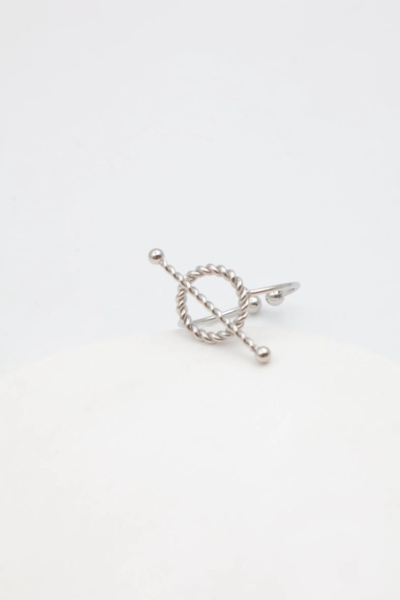Bague en acier inoxydable ajustable - ARGENT