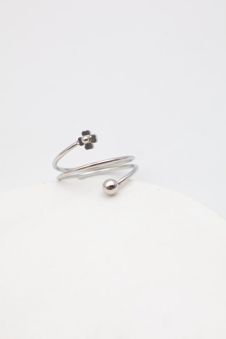 Bague en acier inoxydable ajustable - ARGENT