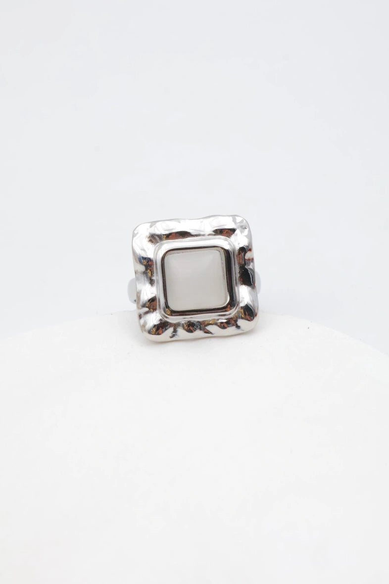 Bague en acier inoxydable ajustable - ARGENT