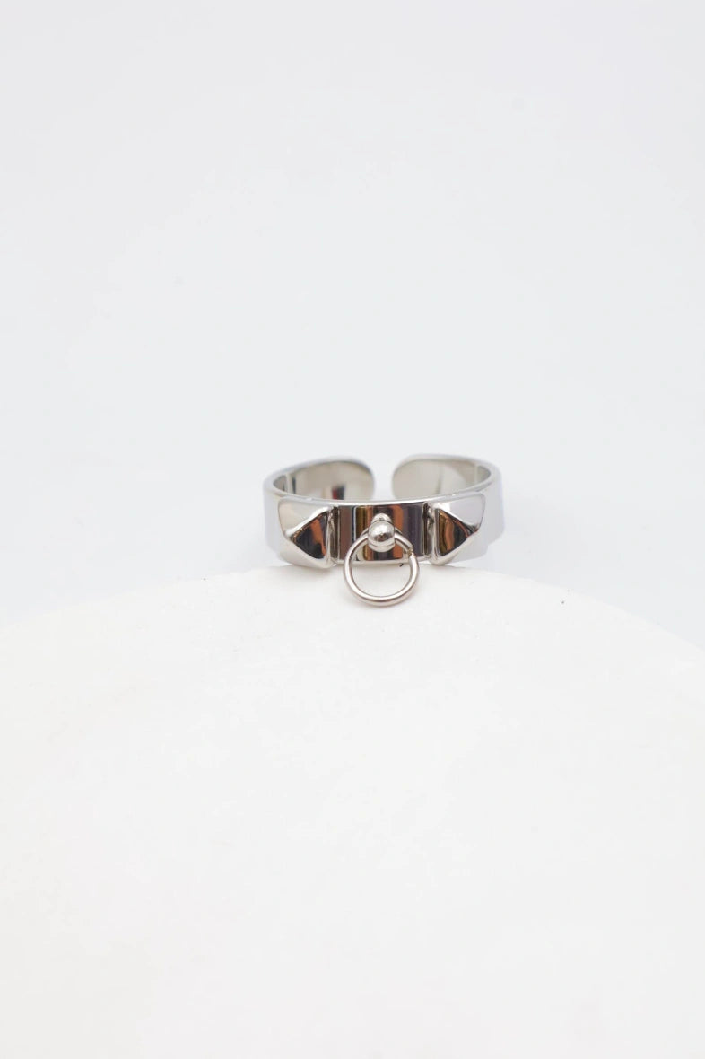 Bague en acier inoxydable ajustable - ARGENT