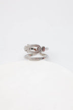 Bague en acier inoxydable ajustable - ARGENT