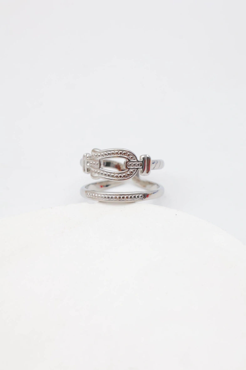 Bague en acier inoxydable ajustable - ARGENT