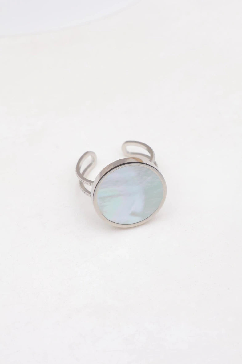 Bague en acier inoxydable ajustable - ARGENT