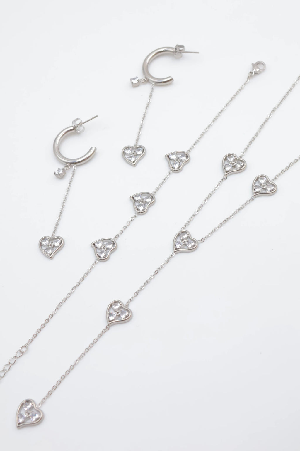Parure de bijoux en acier inoxydable - ARGENT