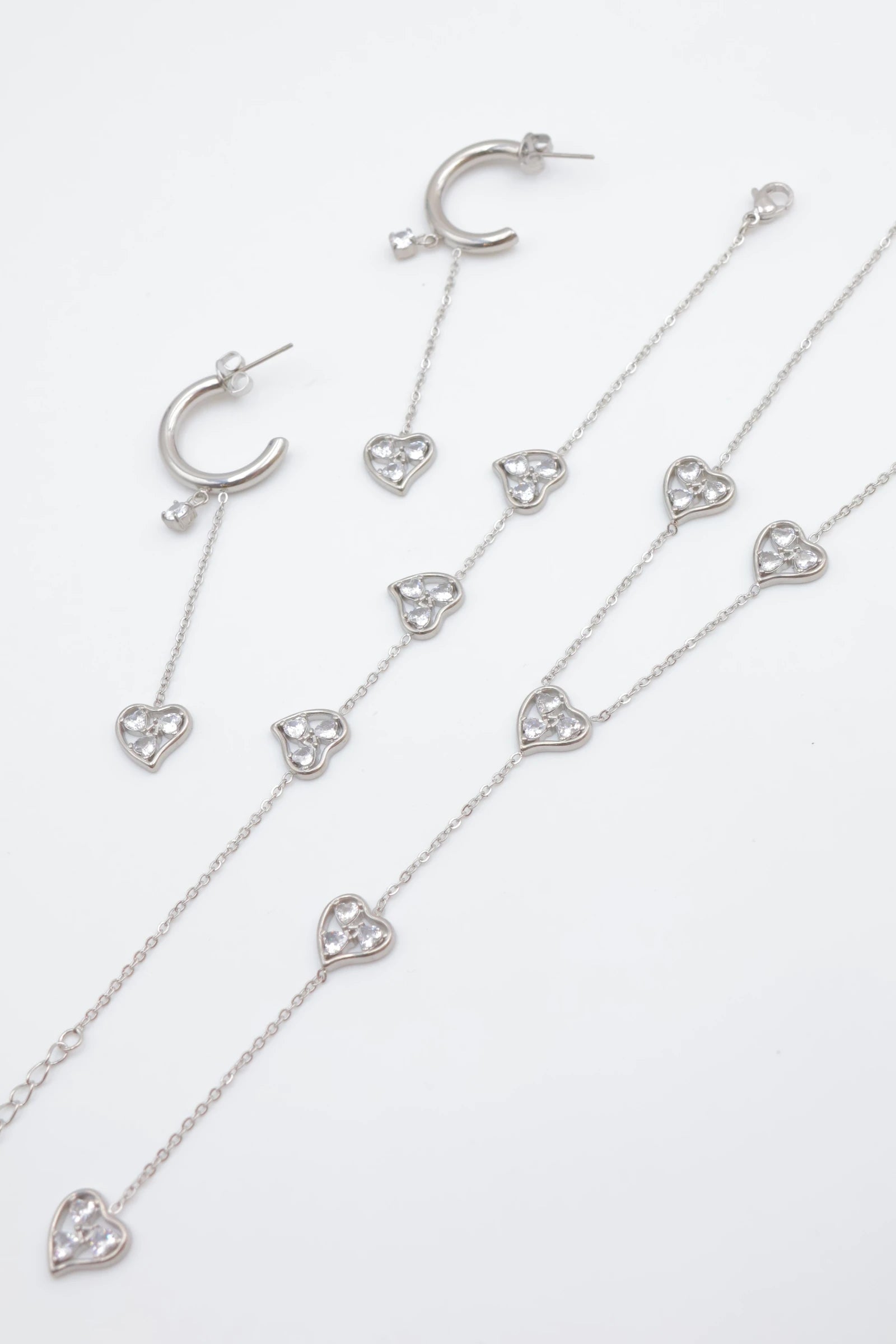 Parure de bijoux en acier inoxydable - ARGENT