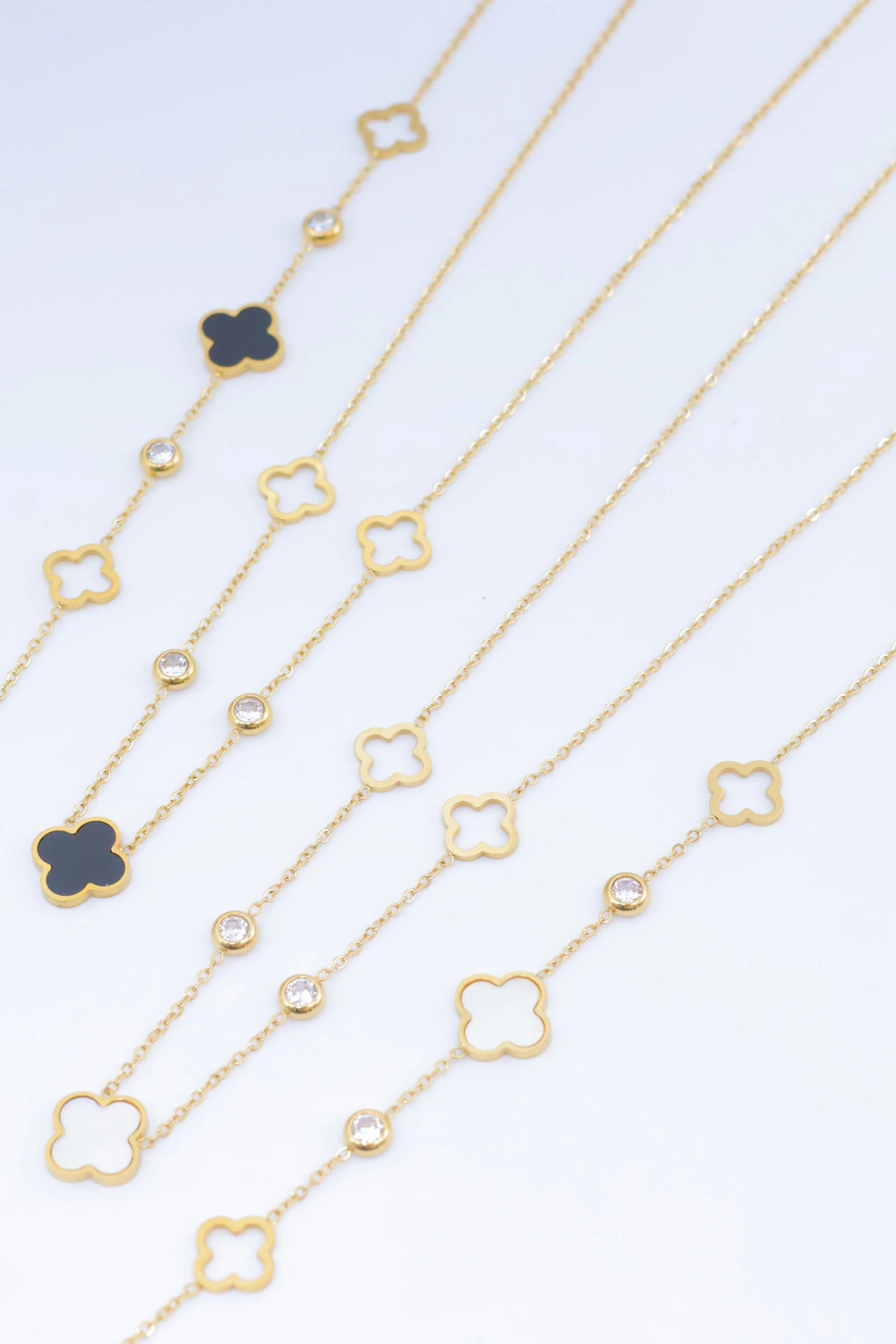 Parure de bijoux en acier inoxydable - BLANC