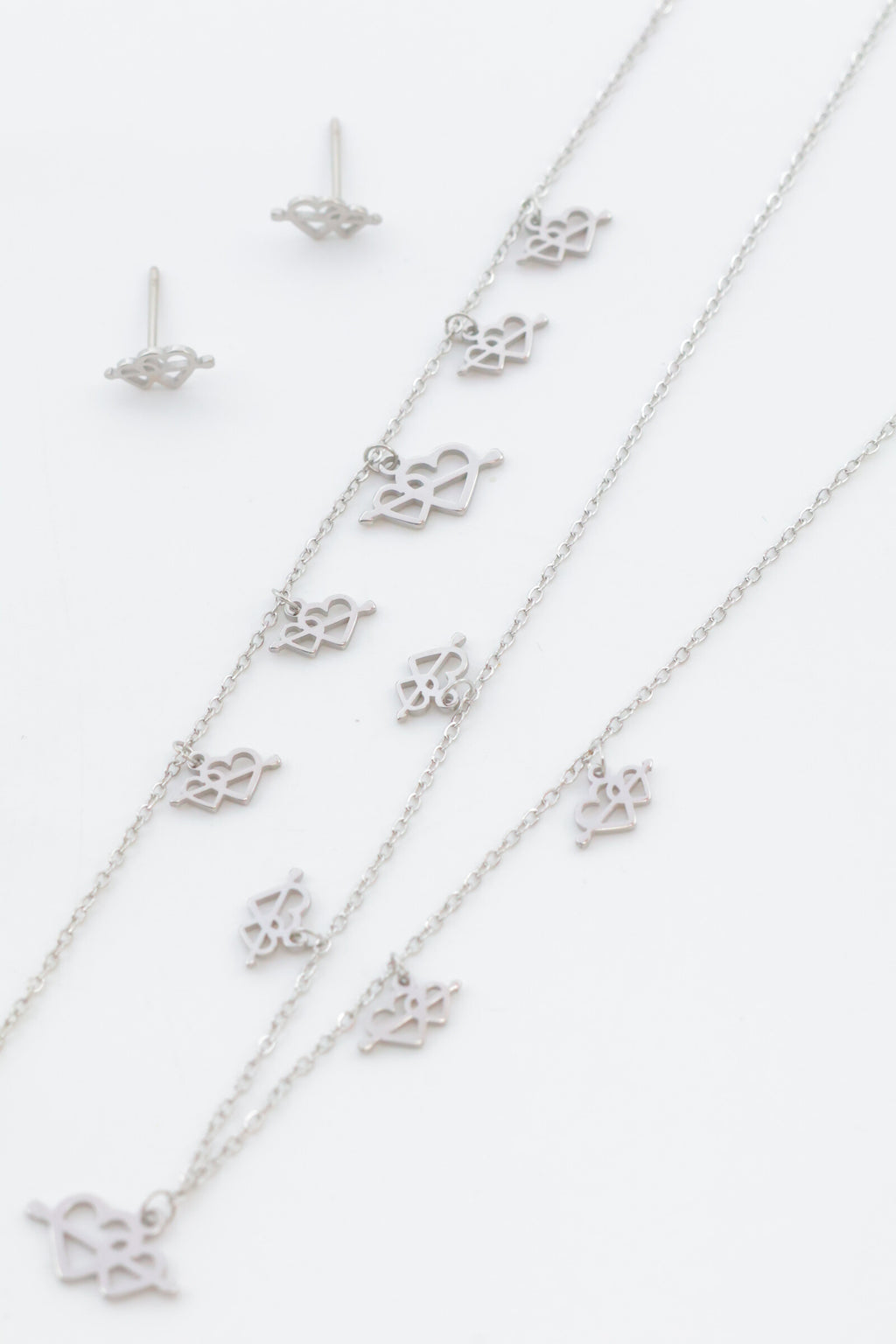 Parure de bijoux en acier inoxydable - ARGENT